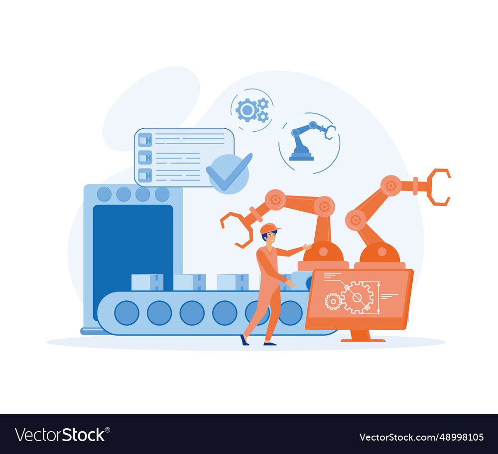 Engineer working with interactive interface smart