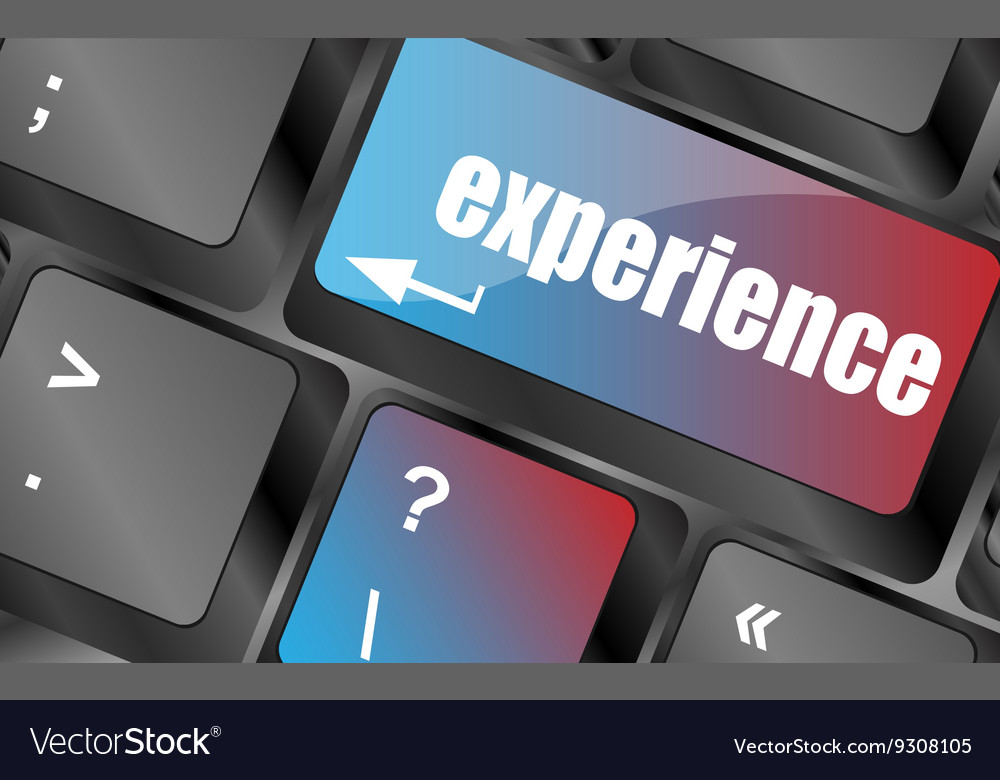 Experience word on computer keyboard key