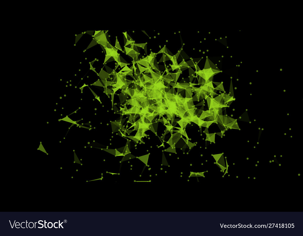 Explosion triangles data stream cloud chaos design