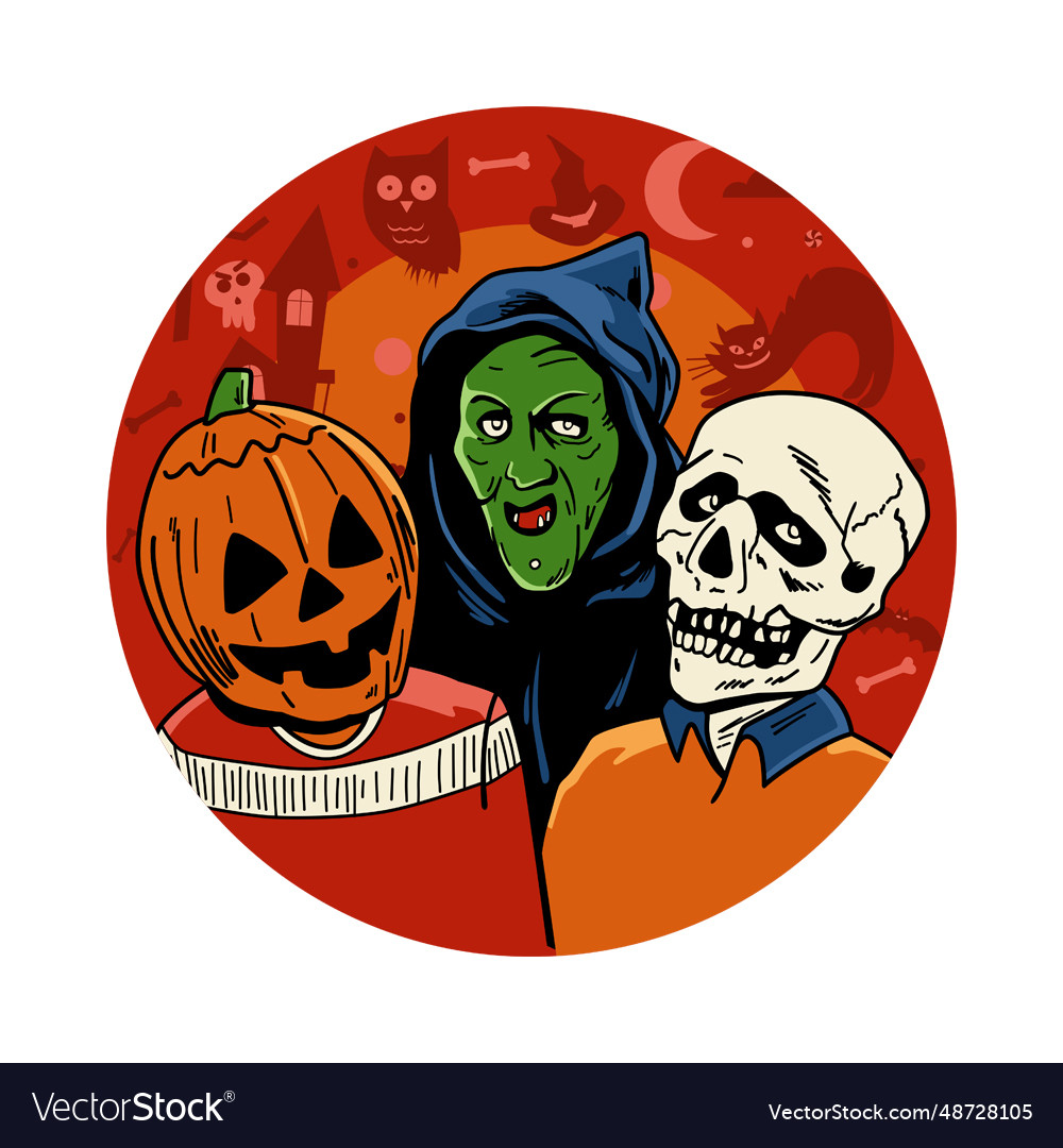 Halloween three Royalty Free Vector Image VectorStock