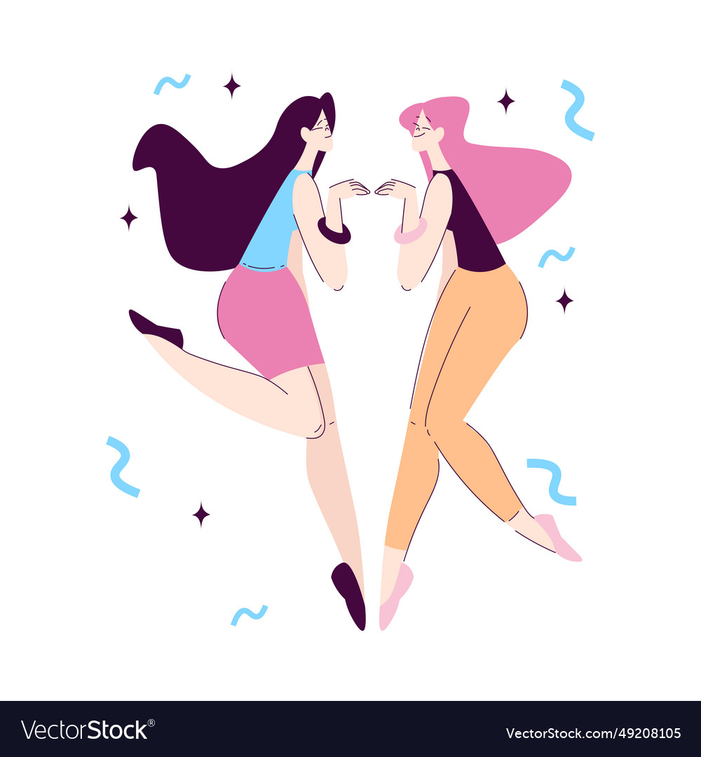 Happy woman character rejoicing and cheering Vector Image