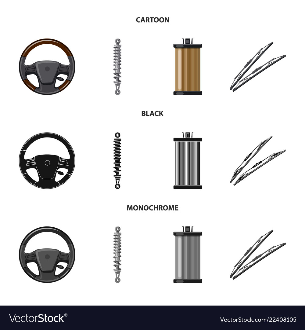 Isolated object of auto and part logo set vector image Isolated object of auto and part logo set