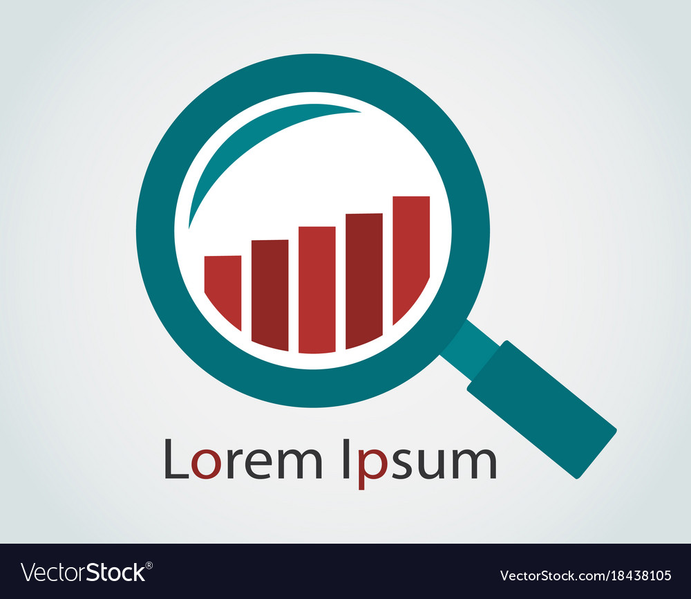 Magnifying glass with graph