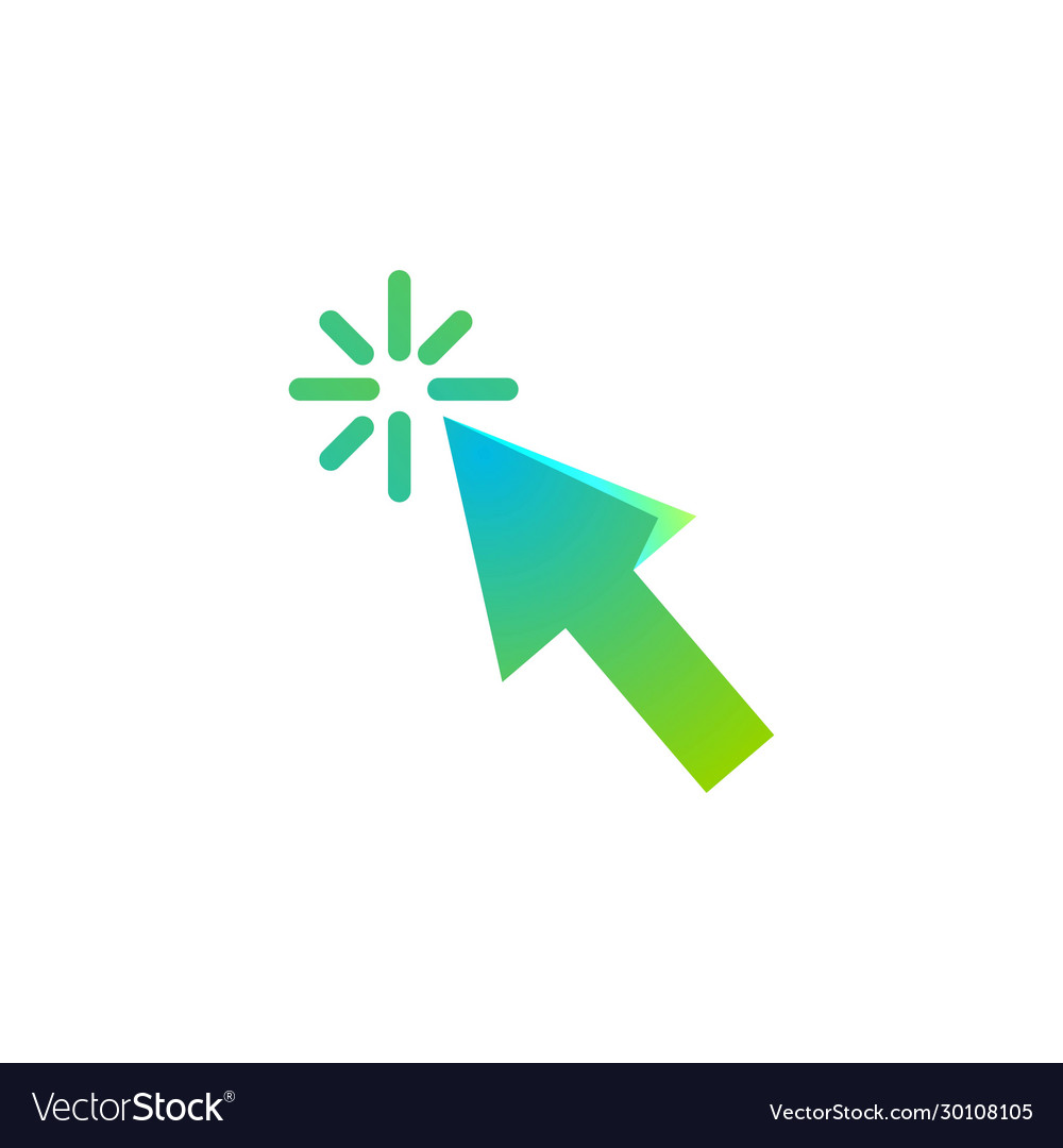 Pointer click cursor online shop logo ideas vector image Pointer click cursor online shop logo ideas