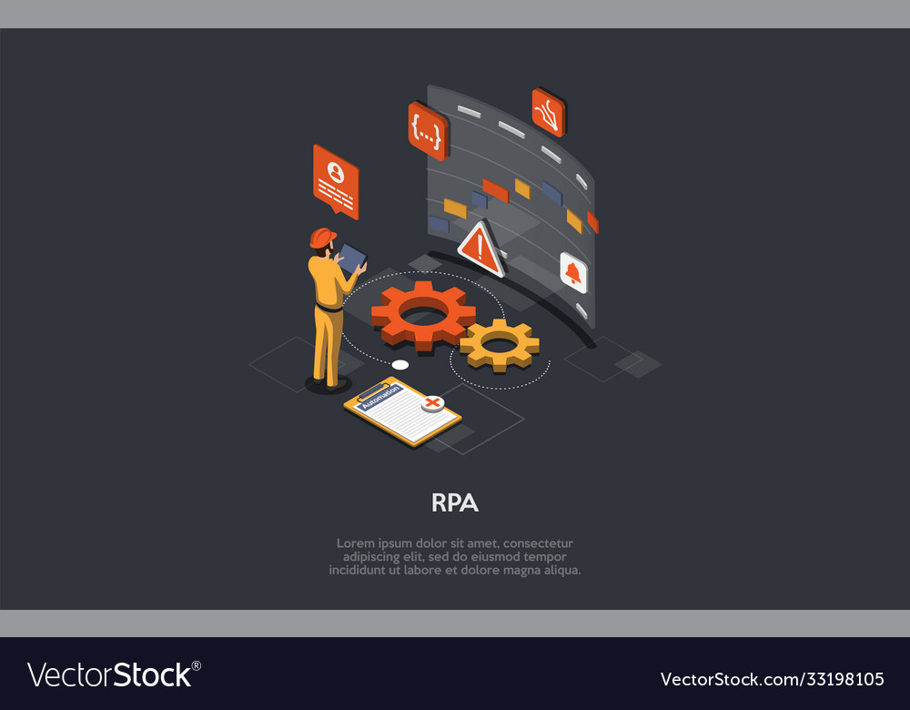 Robotic process automation concept modern Vector Image Robotic process automation concept modern