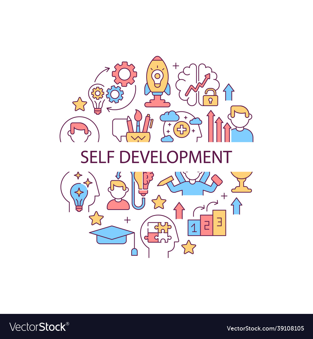 Self development abstract color concept layout Vector Image Self development abstract color concept layout