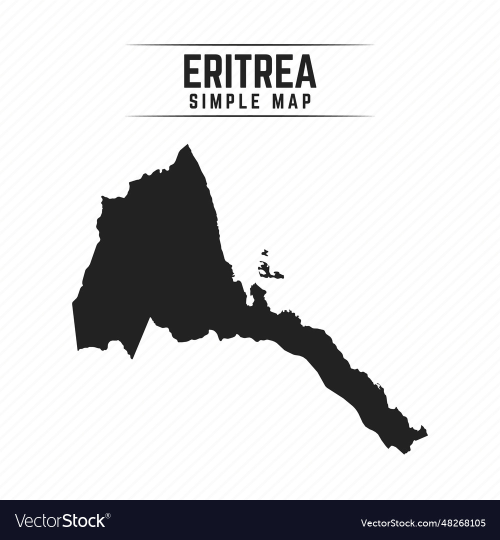 Simple black map of eritrea isolated on white Vector Image Simple black map of eritrea isolated on white
