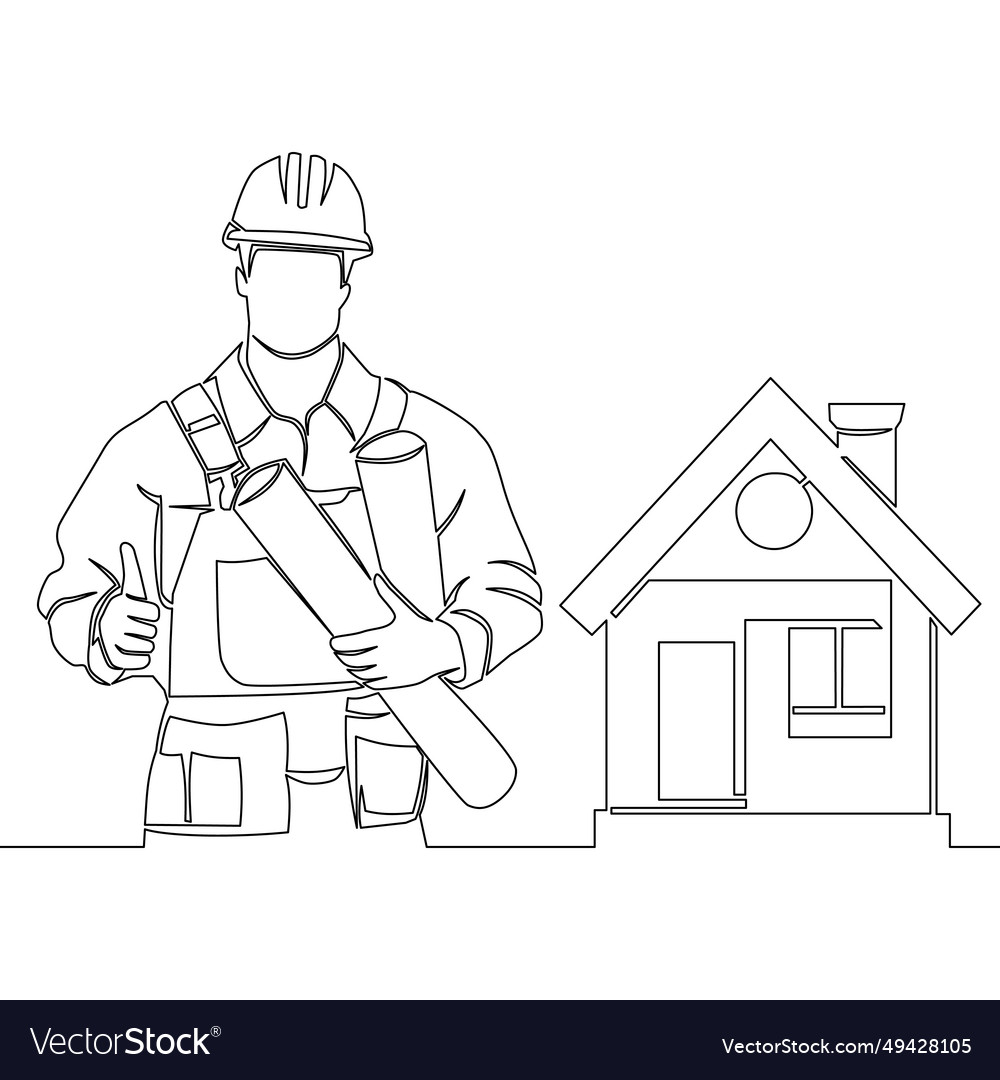 Single Line Architect Building Icon