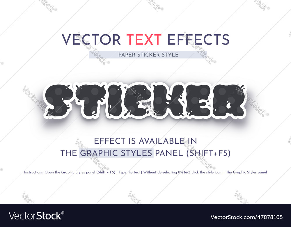 Sticker - editable text effect font style