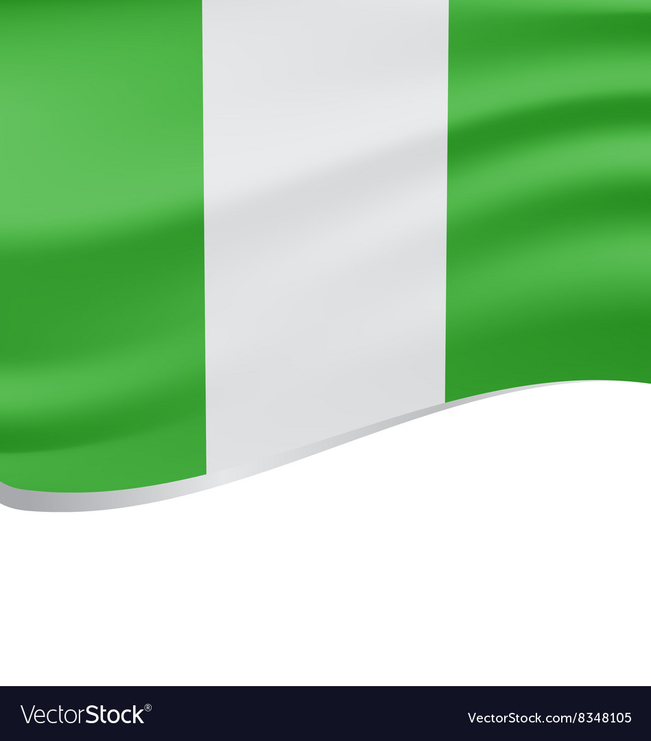 Waving flag of nigeria isolated on white