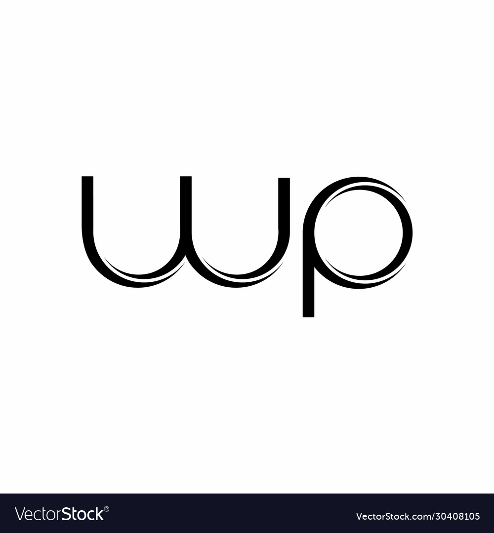 Wp logo monogram with slice rounded modern design