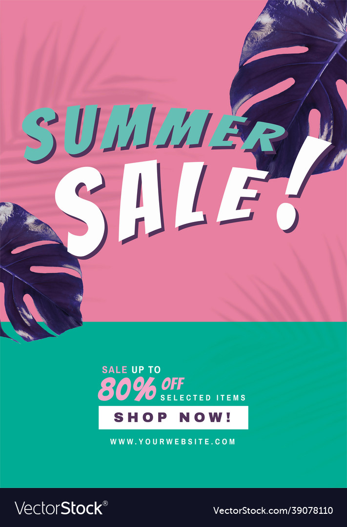 80 off summer sale promotion Royalty Free Vector Image