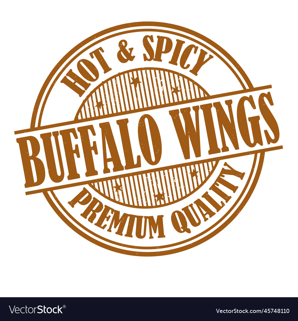 Buffalo wings grunge rubber stamp