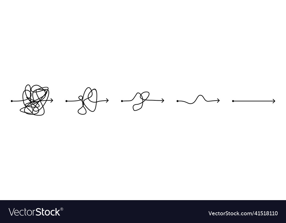 Chaos simplifying problem solving and business vector image Chaos simplifying problem solving and business
