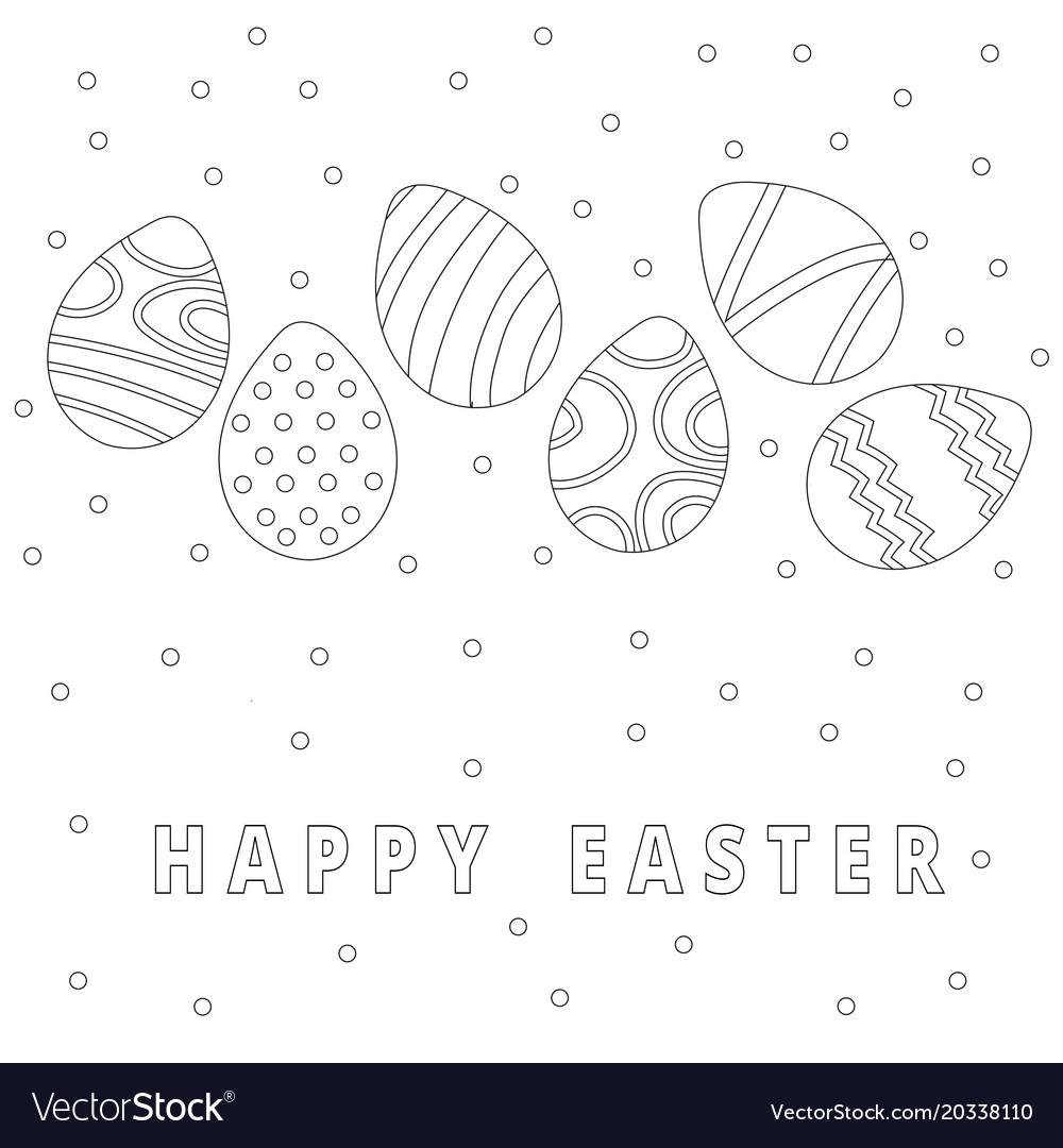 Easter Egg Icons Collection In Doodle Style Hand Vector Image