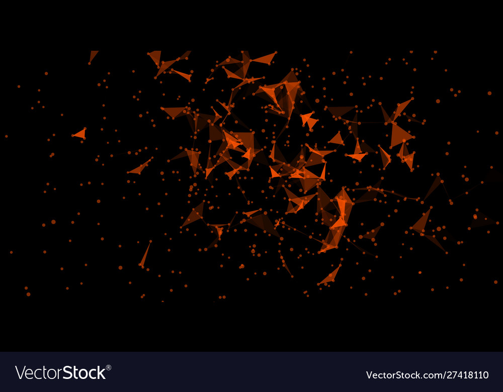 Explosion triangles data stream cloud chaos design vector image Explosion triangles data stream cloud chaos design