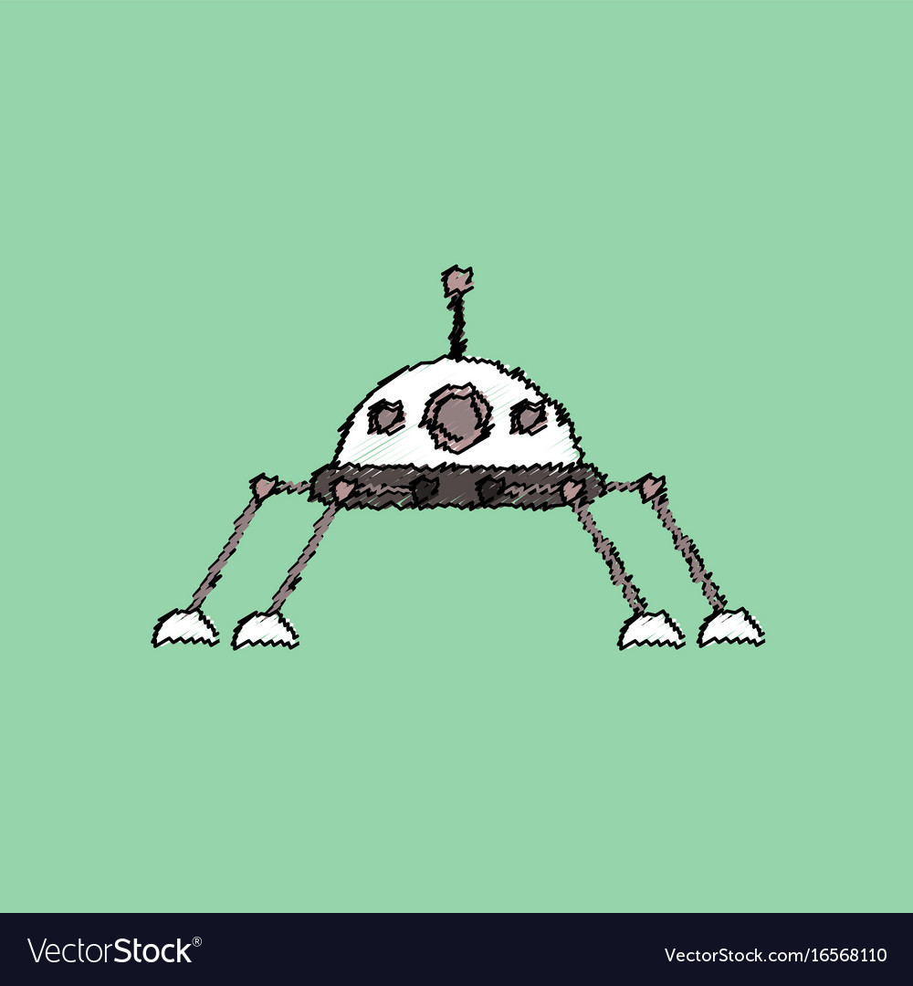 Flat icon design collection spaceship