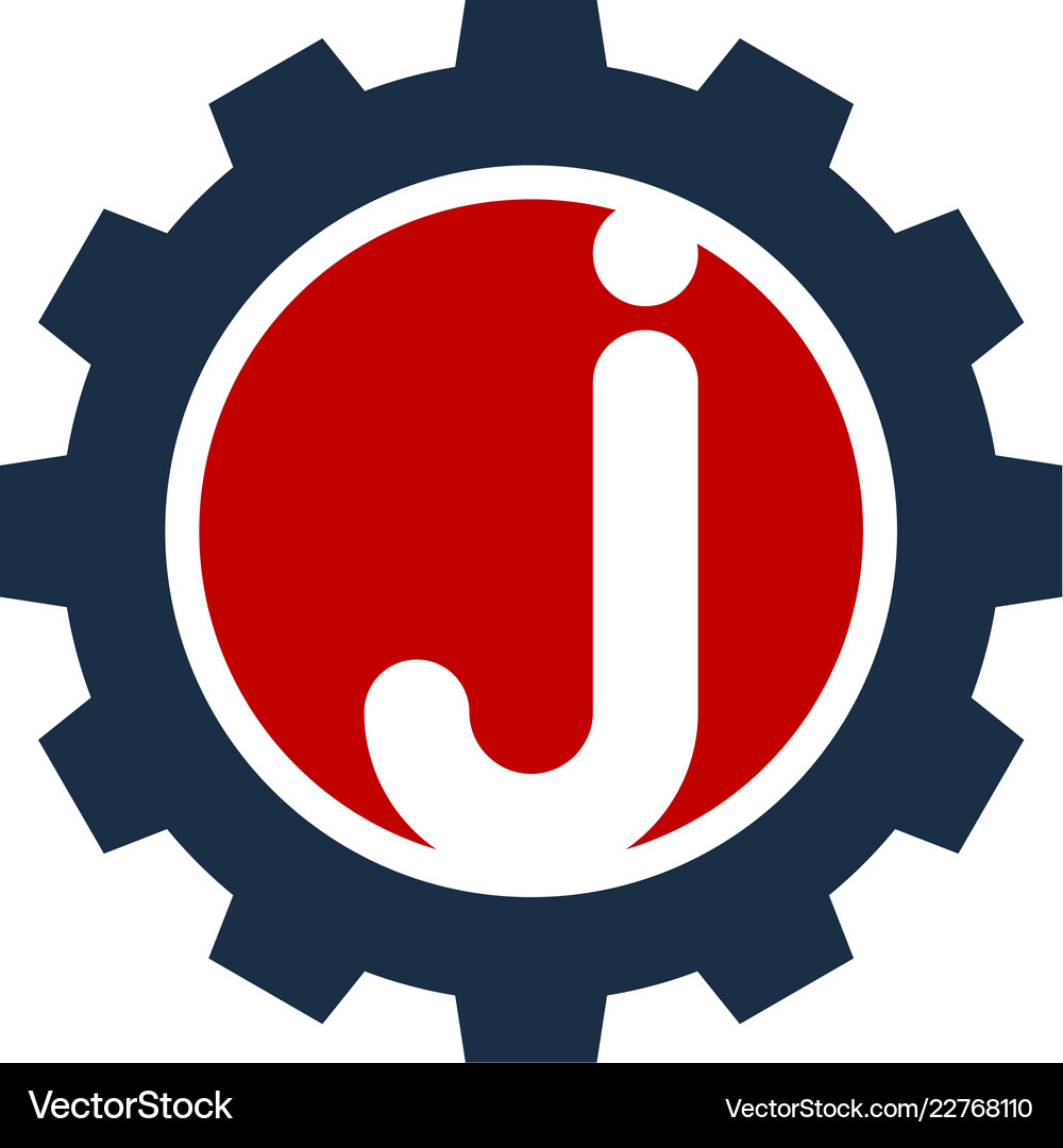 Gear letter j logo icon design Royalty Free Vector Image
