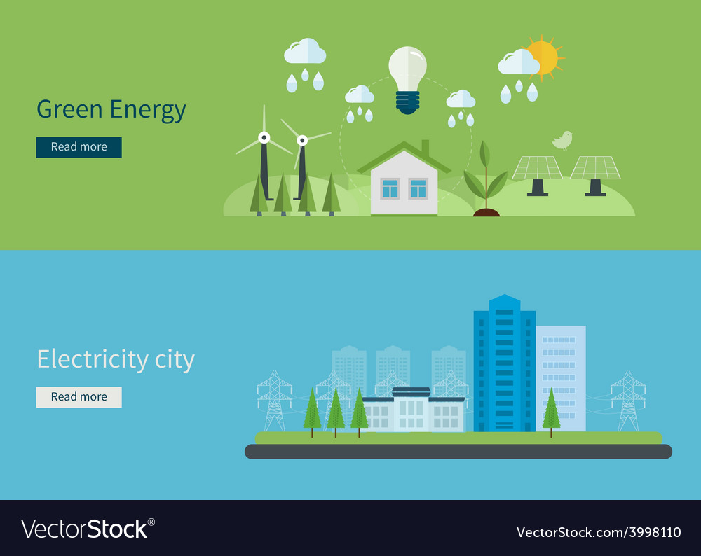 Green Energy Cityscape Icons