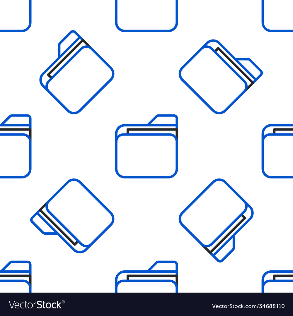 Line document folder icon isolated seamless vector image Line document folder icon isolated seamless