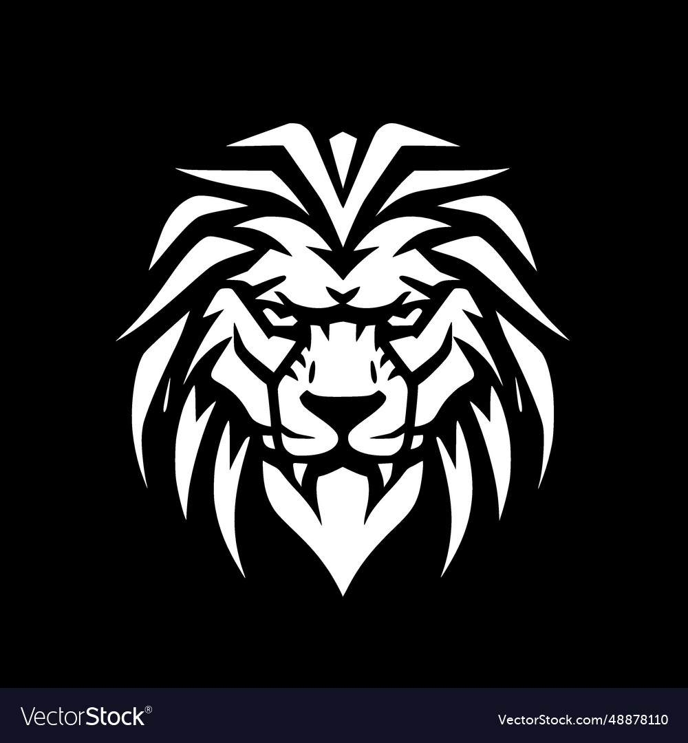 Lion - minimalist and flat logo Royalty Free Vector Image