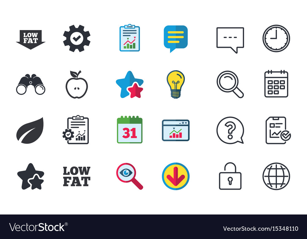 Fettarme Icons Diäten und vegetarische Lebensmittel Zeichen