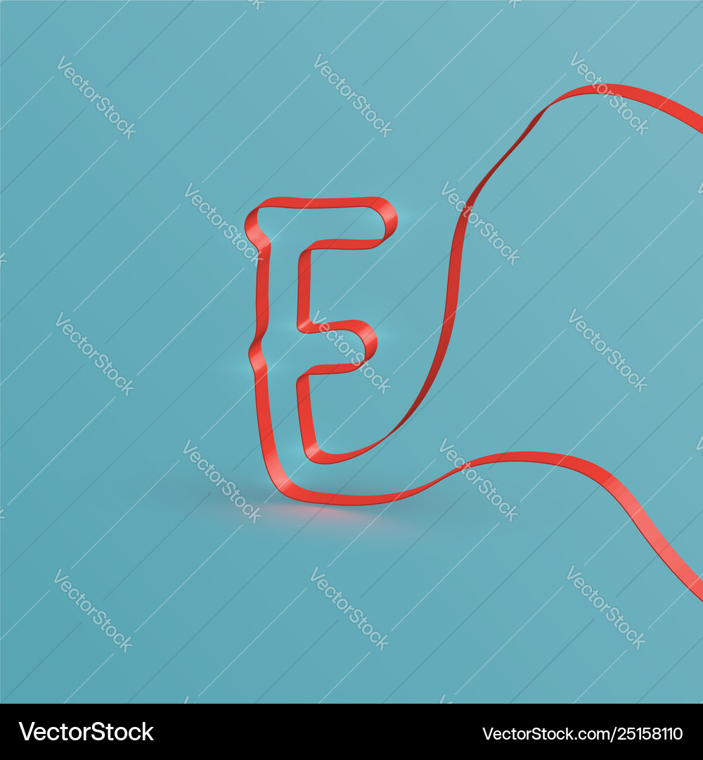 Realistic ribbon font from a typeset Royalty Free Vector