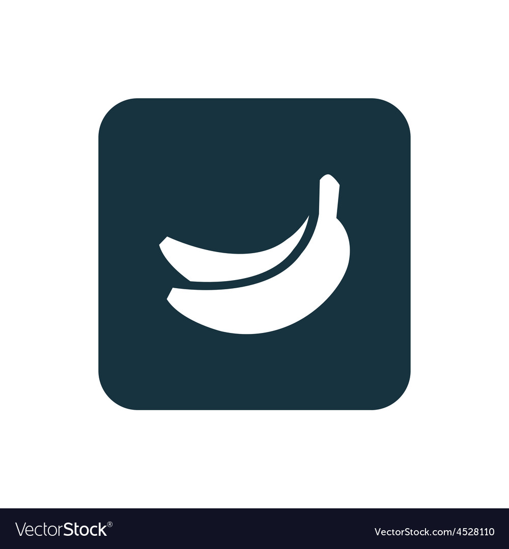 Rounded Banana Icon - Square Button