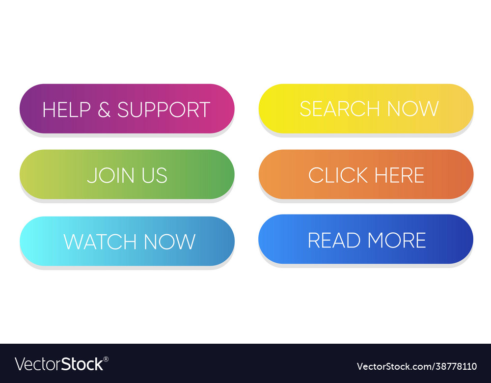 Set modern material style buttons vector image Set modern material style buttons