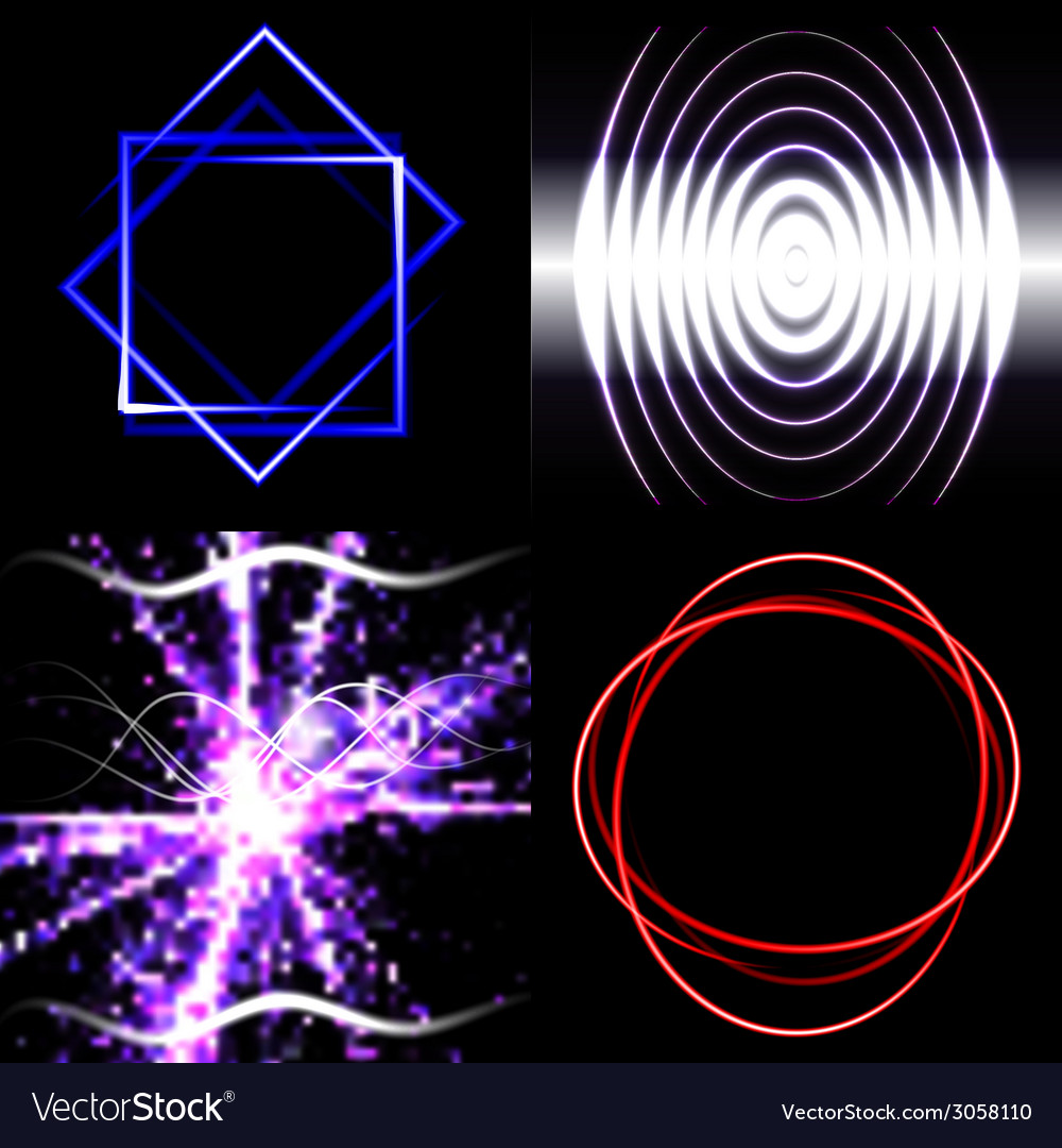 Set of blurry abstract lines light effect sparkle