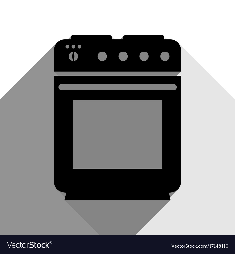 Stove sign black icon with two flat gray Vector Image