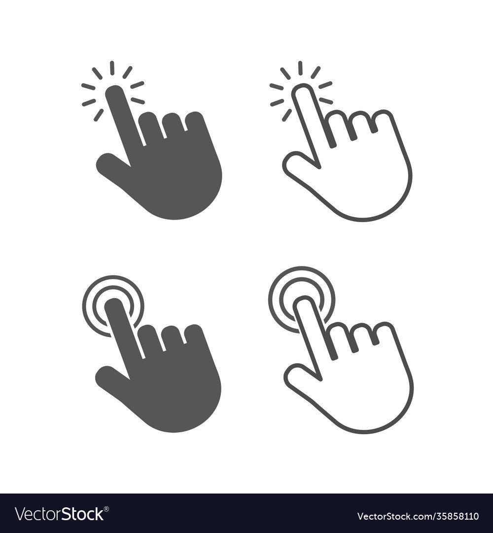 Touch icons sethand cursor symbol computer hand Vector Image