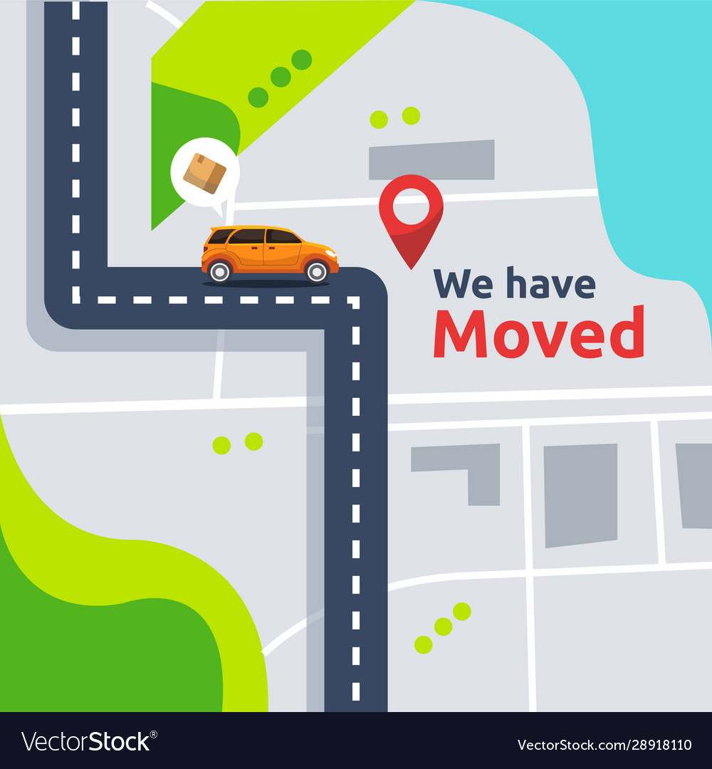 We have moved concept new location announcement Vector Image
