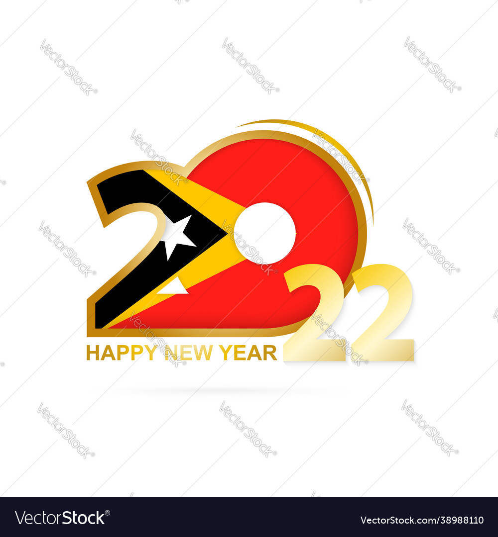 Year 2022 with east timor flag pattern happy new Vector Image