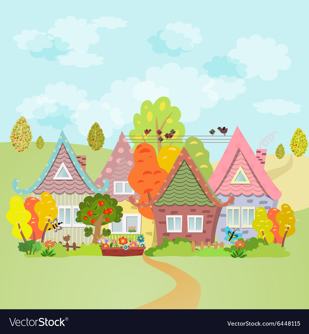 Autumn rural landscape Royalty Free Vector Image