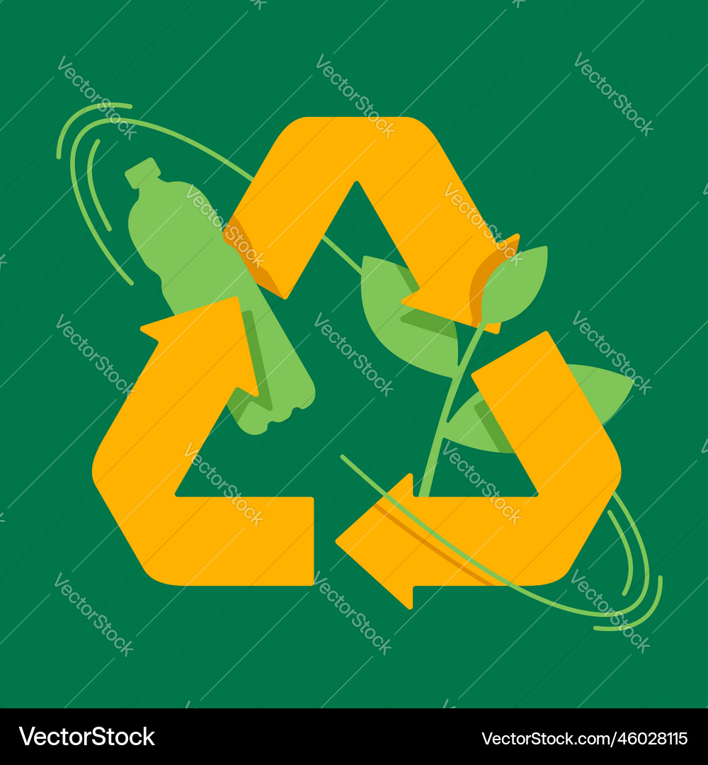 Biodegradable polymers - bottle turns to plant Vector Image