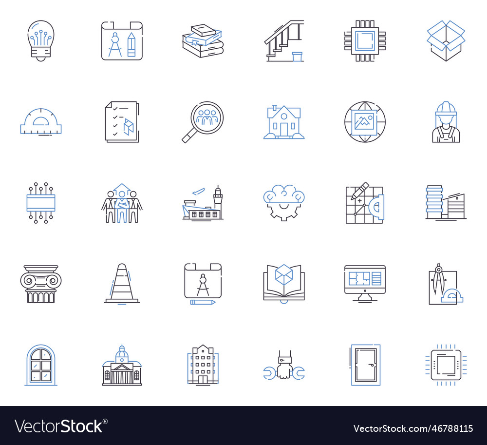 Communication concepts line icons collection vector image Communication concepts line icons collection