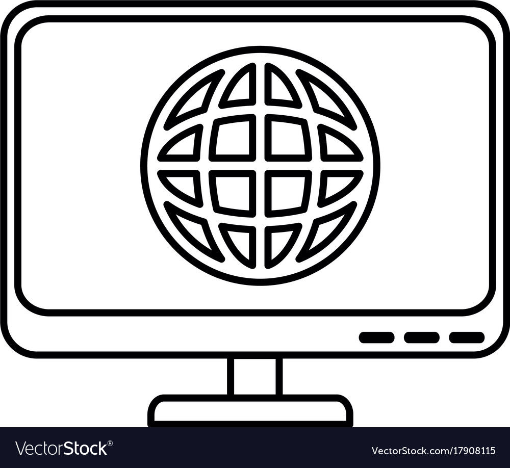 Computer display with planet