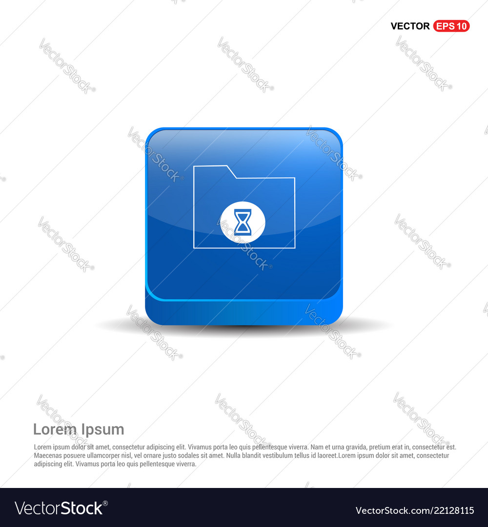 Computer folder icon - 3d blue button vector image Computer folder icon - 3d blue button