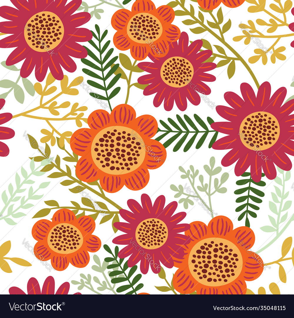 Cute floral seamless pattern background