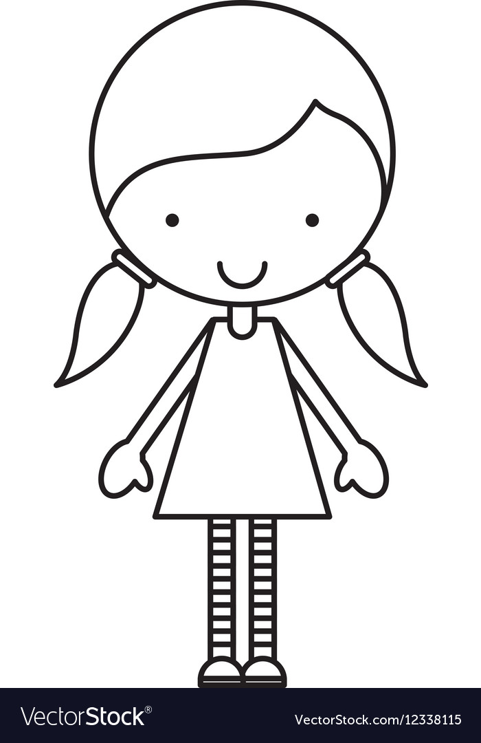 Cute little girl character Royalty Free Vector Image