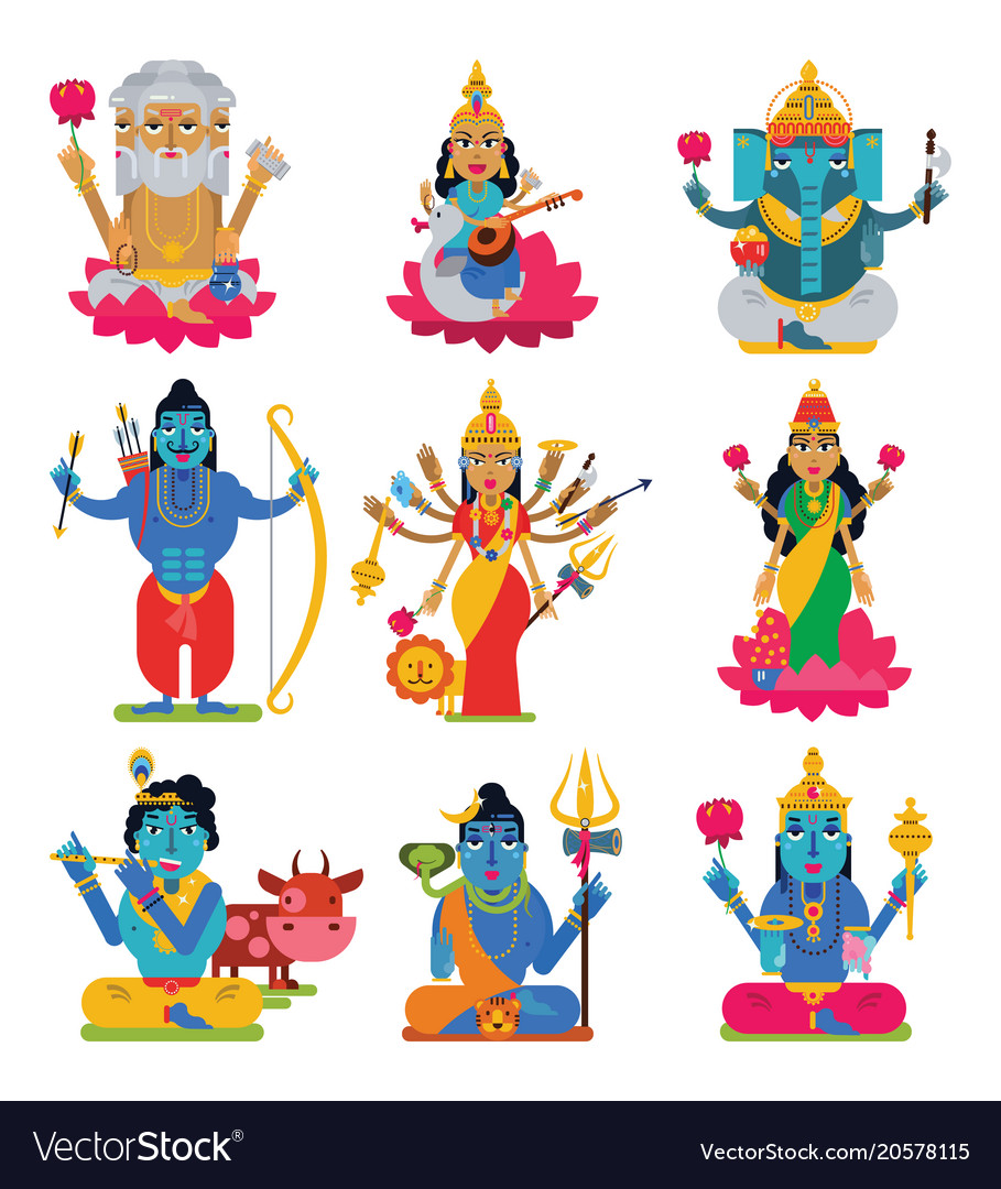 Indian god hindu godhead of goddess Royalty Free Vector