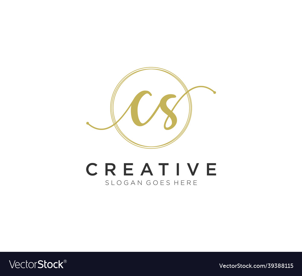 Initial cs feminine logo beauty monogram Vector Image