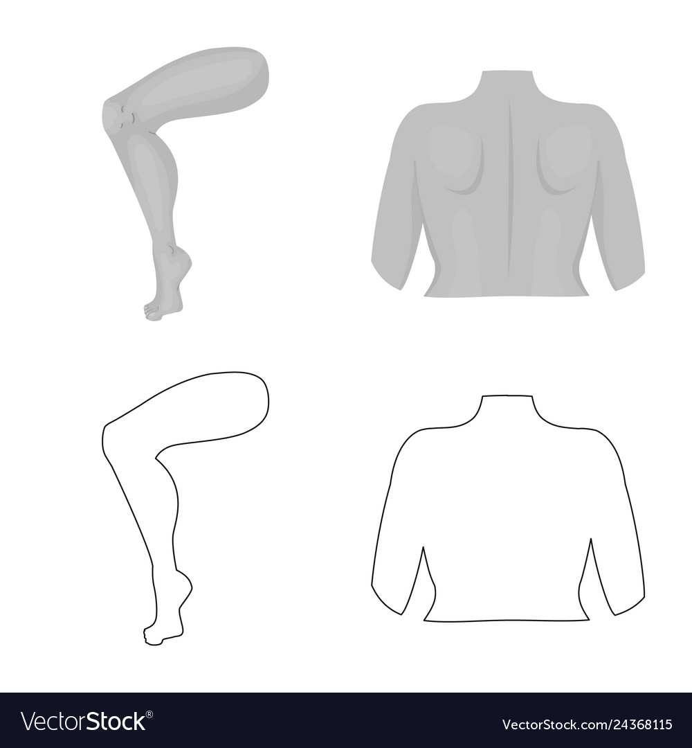 Isolated object of body and part sign collection