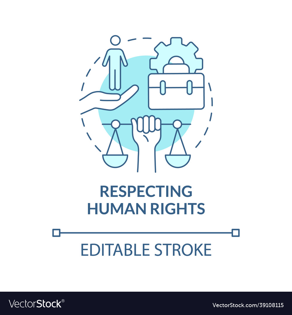 Respecting human rights blue concept icon Vector Image