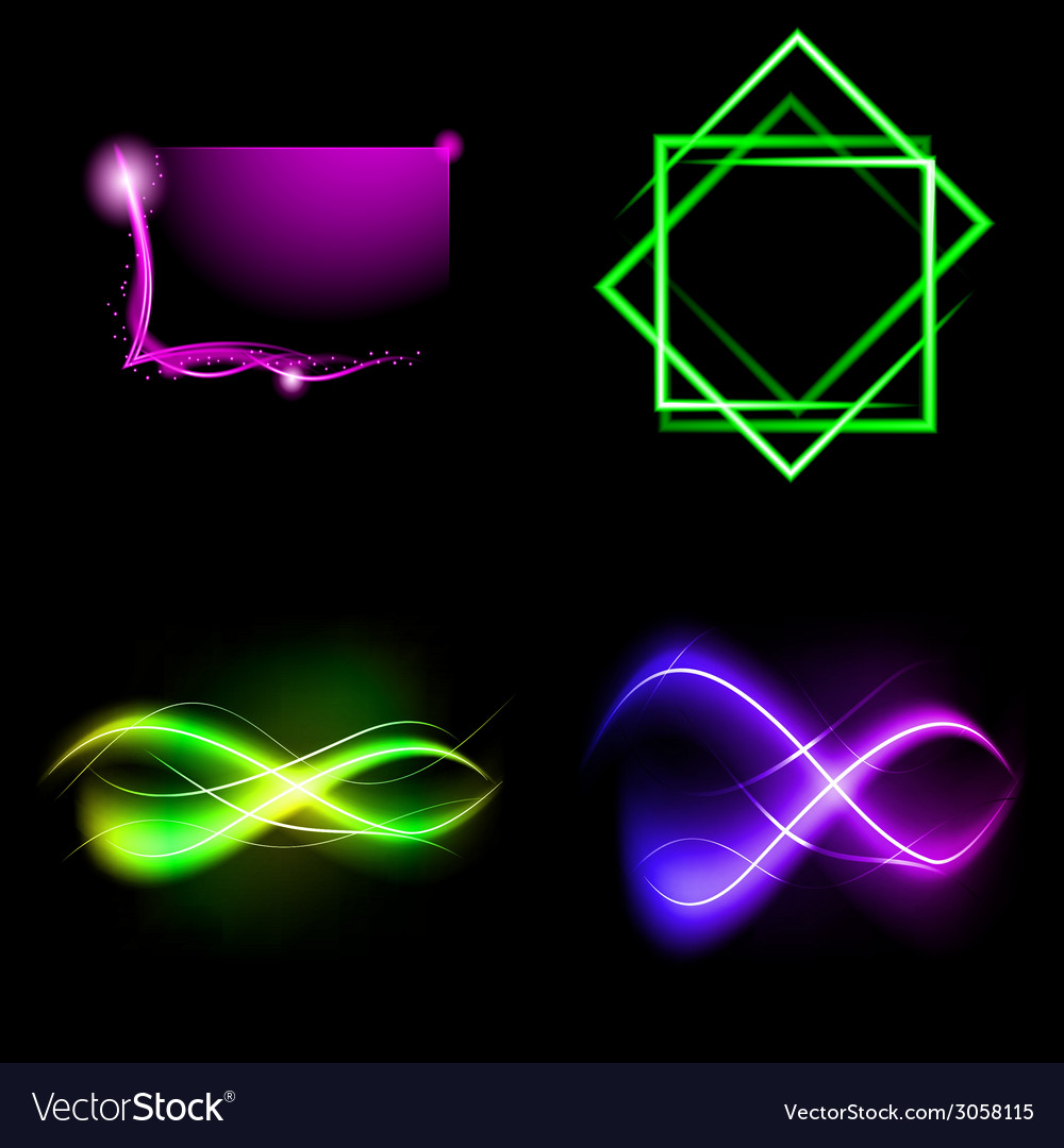 Set of blurry abstract lines light effect sparkle