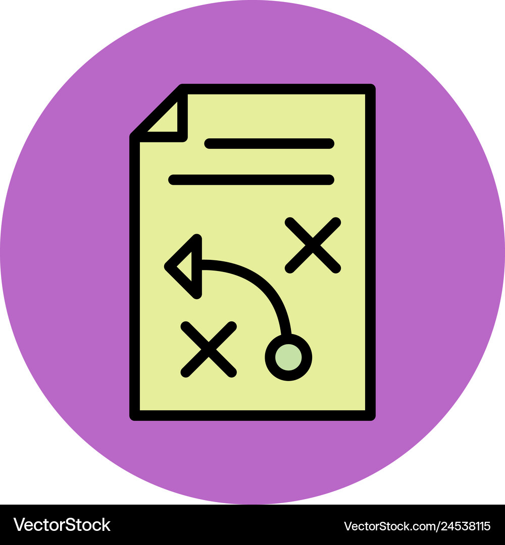 Tactics document icon Royalty Free Vector Image