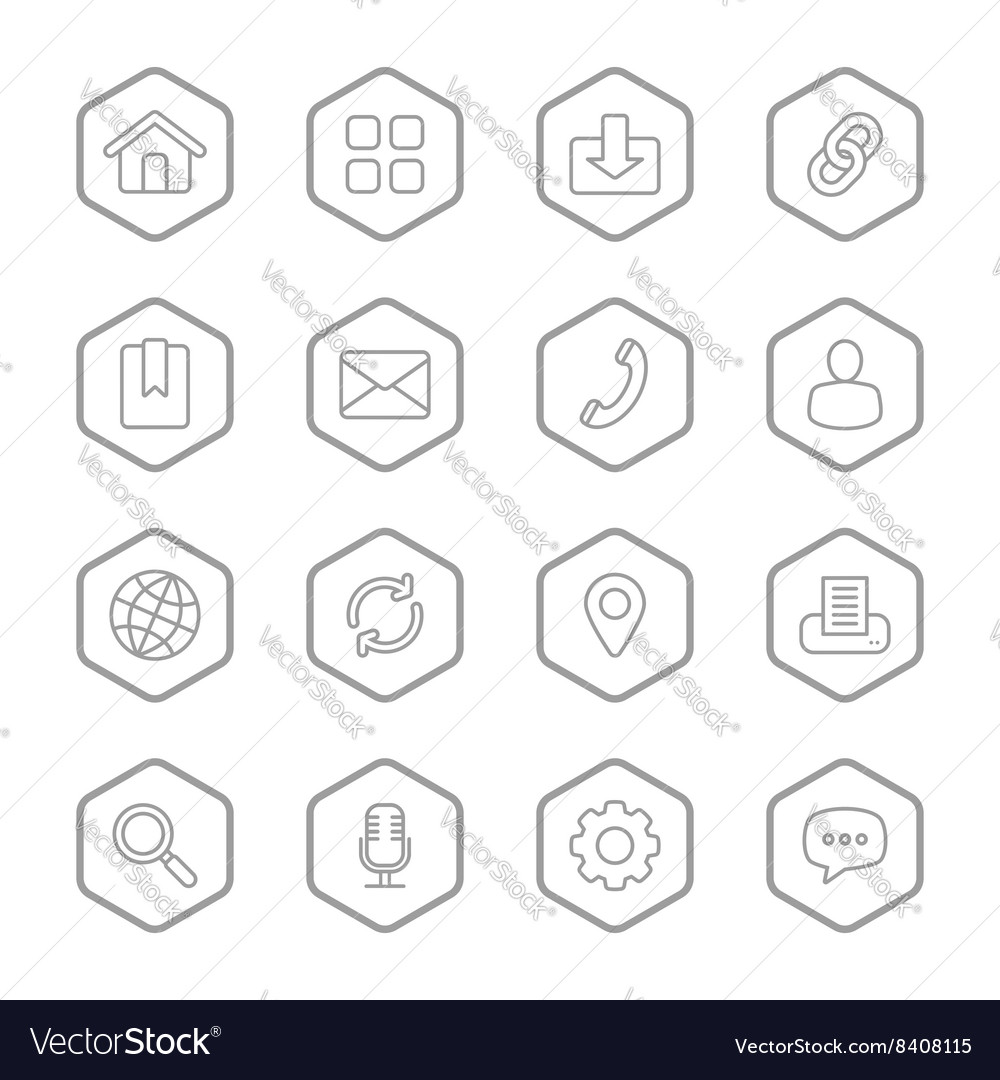 Web Icon Set - Hexagon Style
