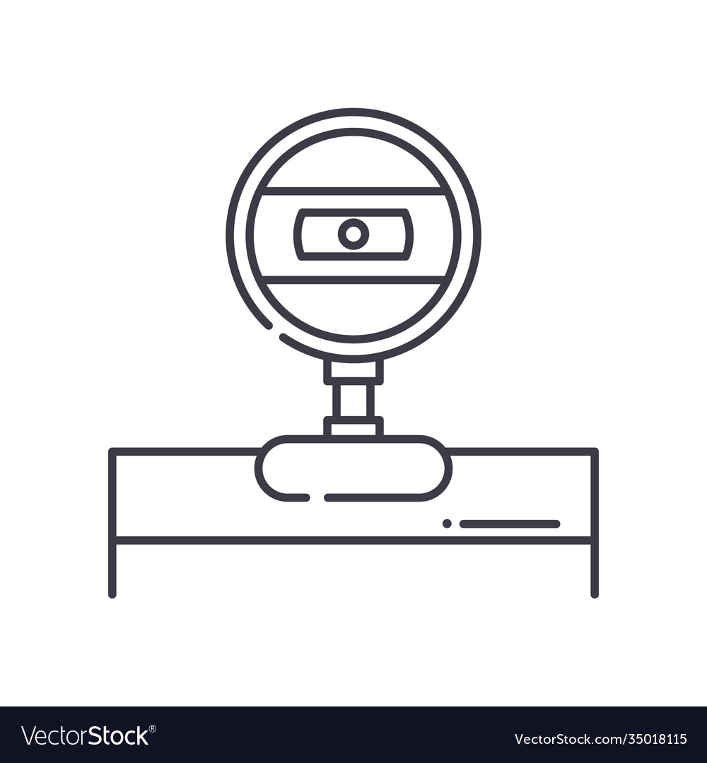 Webcamera icon linear isolated thin vector image Webcamera icon linear isolated thin