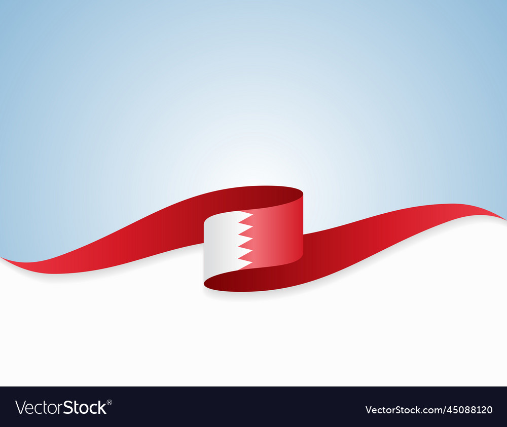 Bahraini Flag Wavy Background Layout Royalty Free Vector